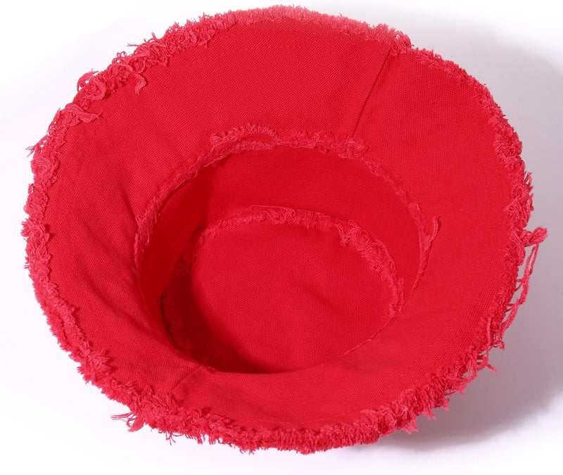 Boderier Sun Hats for Women Summer Casual Wide Brim Cotton Bucket Hat Beach Vacation Travel Accessories - Image 3